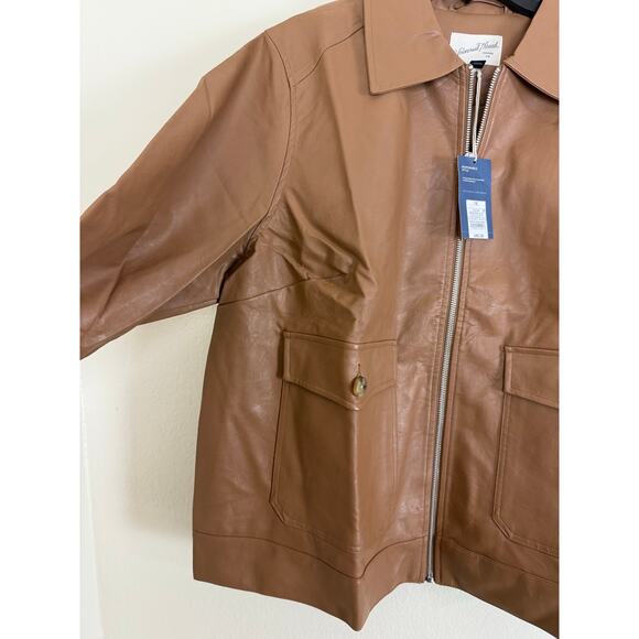 Universal Thread Women's Brown Faux Leather Jacket 1X NWT - Picture 3 of 9